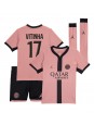 Paris Saint-Germain Vitinha #17 Ausweichtrikot für Kinder 2024-25 Kurzarm (+ Kurze Hosen)